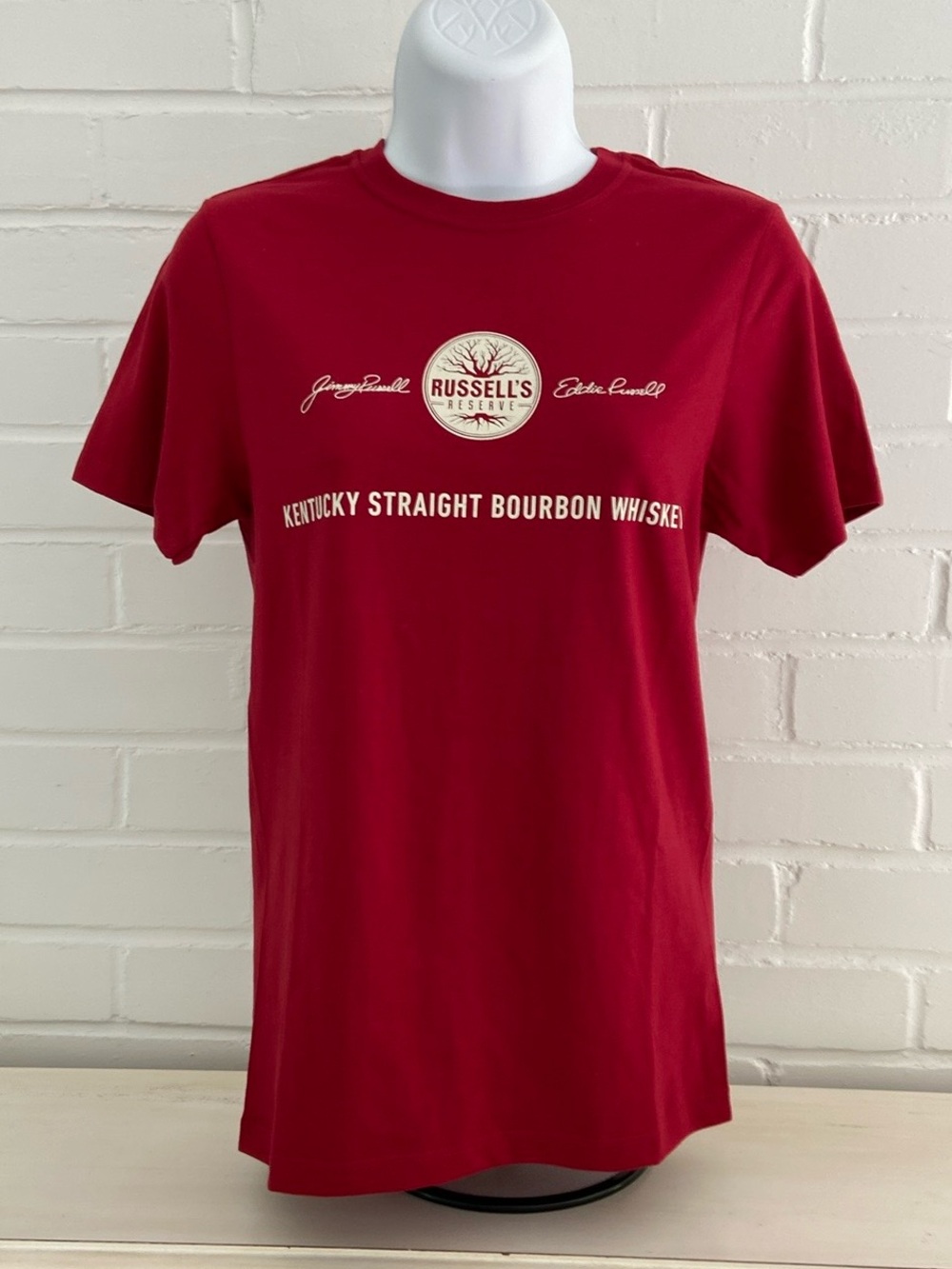 Unisex Mens Women’s Red Whiskey Logo T-Shirt Size XS